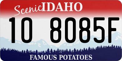 ID license plate 1O8085F