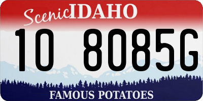 ID license plate 1O8085G