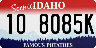 ID license plate 1O8085K