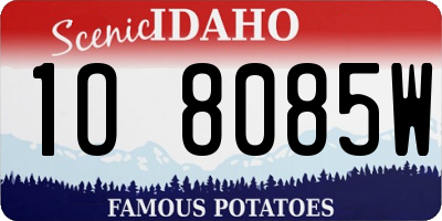 ID license plate 1O8085W