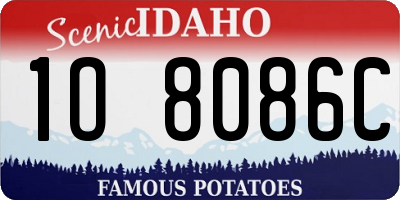 ID license plate 1O8086C