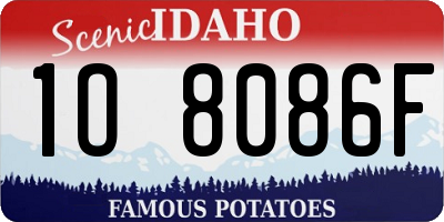 ID license plate 1O8086F