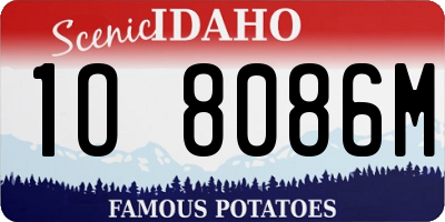 ID license plate 1O8086M