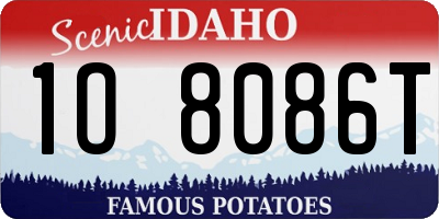 ID license plate 1O8086T