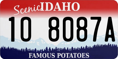 ID license plate 1O8087A