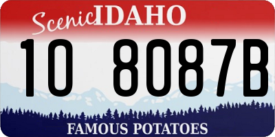 ID license plate 1O8087B