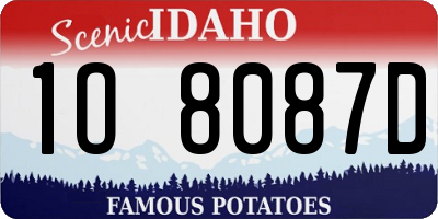 ID license plate 1O8087D