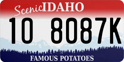 ID license plate 1O8087K