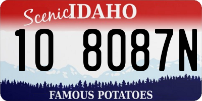 ID license plate 1O8087N