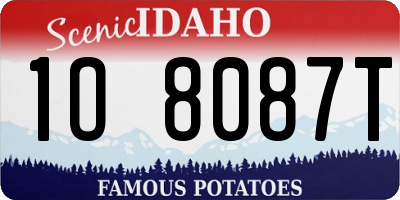 ID license plate 1O8087T