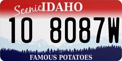 ID license plate 1O8087W
