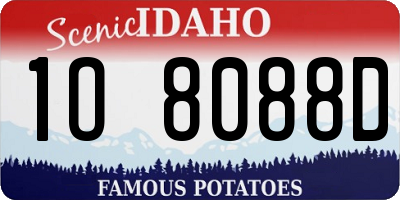 ID license plate 1O8088D