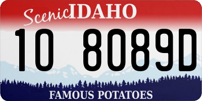 ID license plate 1O8089D