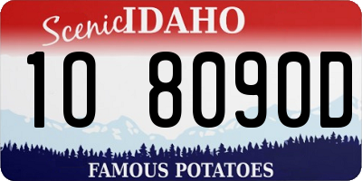 ID license plate 1O8090D