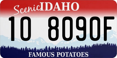 ID license plate 1O8090F