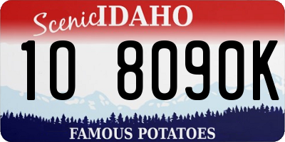 ID license plate 1O8090K