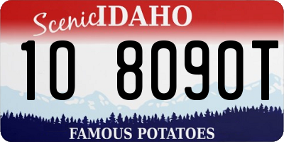 ID license plate 1O8090T