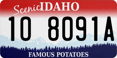 ID license plate 1O8091A