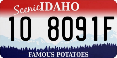 ID license plate 1O8091F