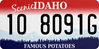 ID license plate 1O8091G