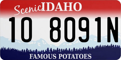 ID license plate 1O8091N