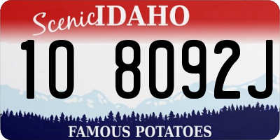 ID license plate 1O8092J