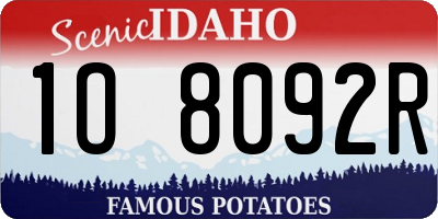 ID license plate 1O8092R