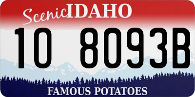 ID license plate 1O8093B