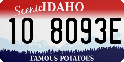 ID license plate 1O8093E