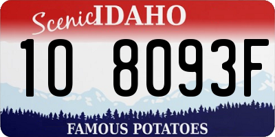 ID license plate 1O8093F