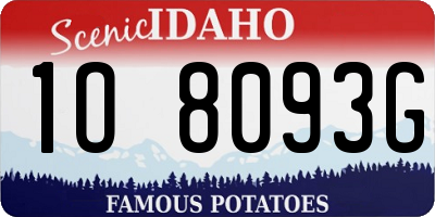 ID license plate 1O8093G