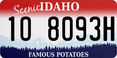 ID license plate 1O8093H
