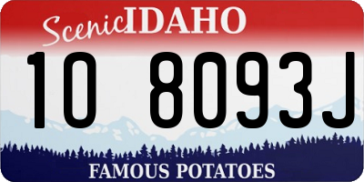 ID license plate 1O8093J