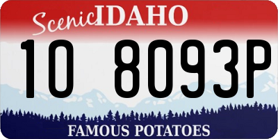 ID license plate 1O8093P