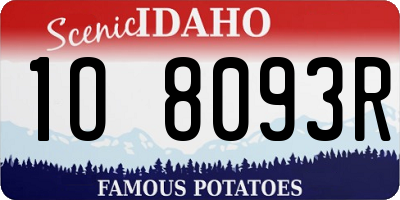 ID license plate 1O8093R