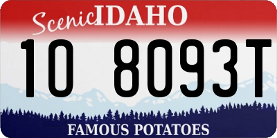 ID license plate 1O8093T