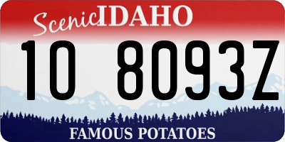 ID license plate 1O8093Z