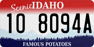 ID license plate 1O8094A