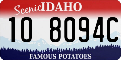 ID license plate 1O8094C