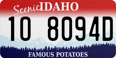 ID license plate 1O8094D