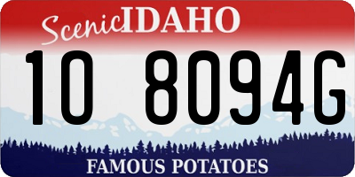 ID license plate 1O8094G