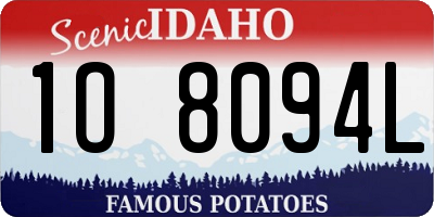 ID license plate 1O8094L