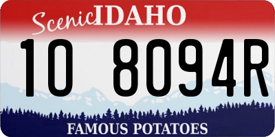 ID license plate 1O8094R