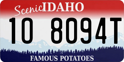 ID license plate 1O8094T