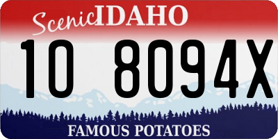 ID license plate 1O8094X