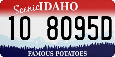 ID license plate 1O8095D