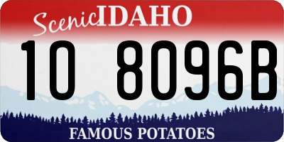 ID license plate 1O8096B