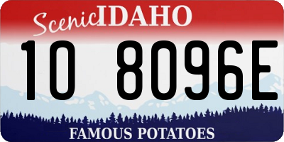 ID license plate 1O8096E