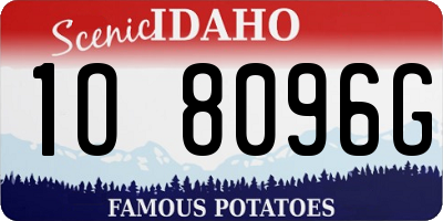 ID license plate 1O8096G