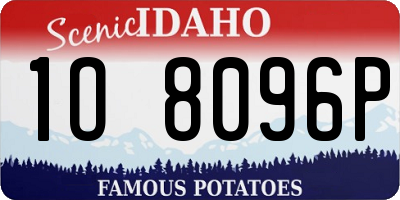 ID license plate 1O8096P
